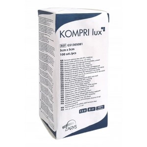 Comprese nesterile din tifon KompriLux 5 x 5 cm, 8 pliuri - 100 buc